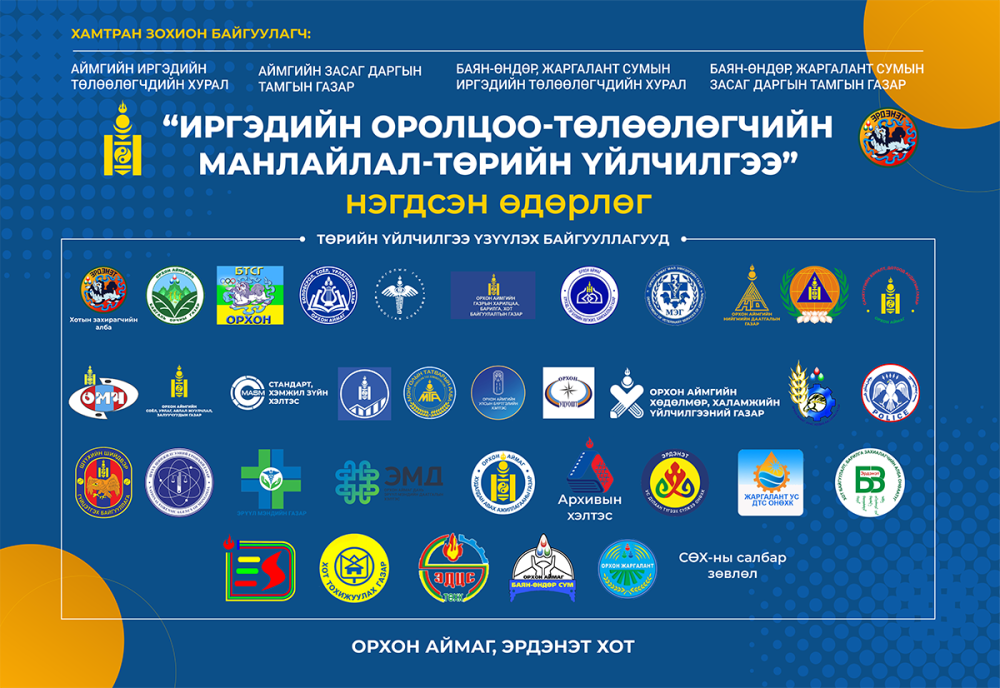 " ИРГЭДИЙН ОРОЛЦОО- ТӨЛӨӨЛӨГЧИЙН МАНЛАЙЛАЛ- ТӨРИЙН ҮЙЛЧИЛГЭЭ " ӨДӨРЛӨГ БОЛНО